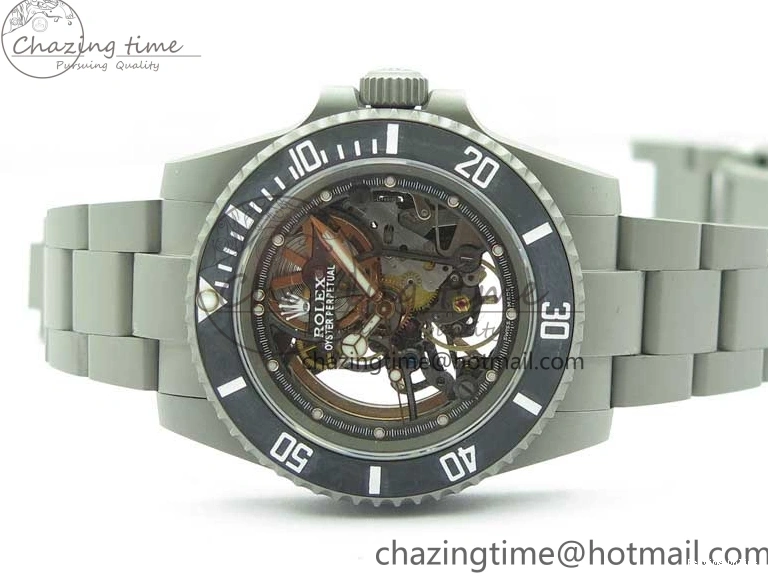 0522 Submariner 116610 Andrea Pirlo Sandblasted ROF Best Edition Carbon Bezel on Skeleton DIal SA TimelessDesign 2789